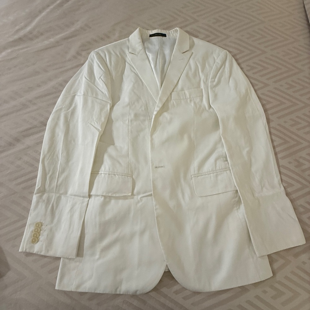 Express Men's White Producer Suit - 38S & 30x30 pants